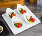 9" Modern Square Plate - White | Rental