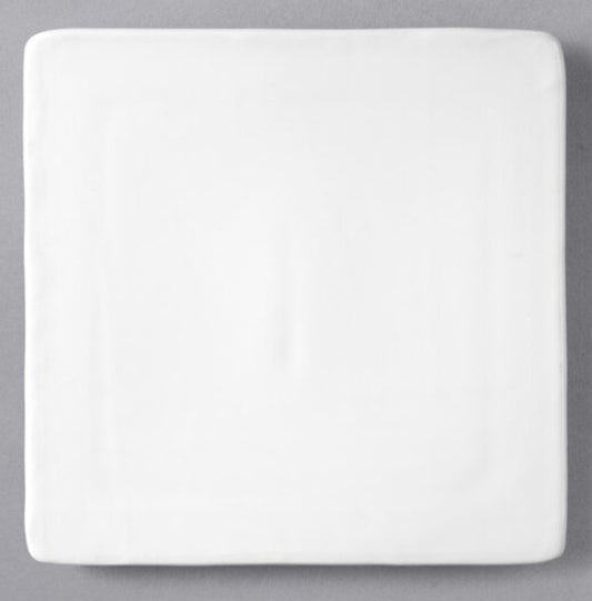6" Modern Square Plate - White | Rental