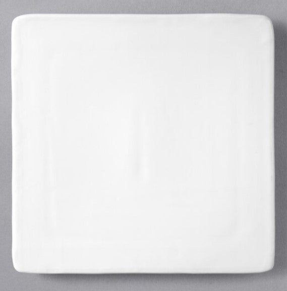 9" Modern Square Plate - White | Rental